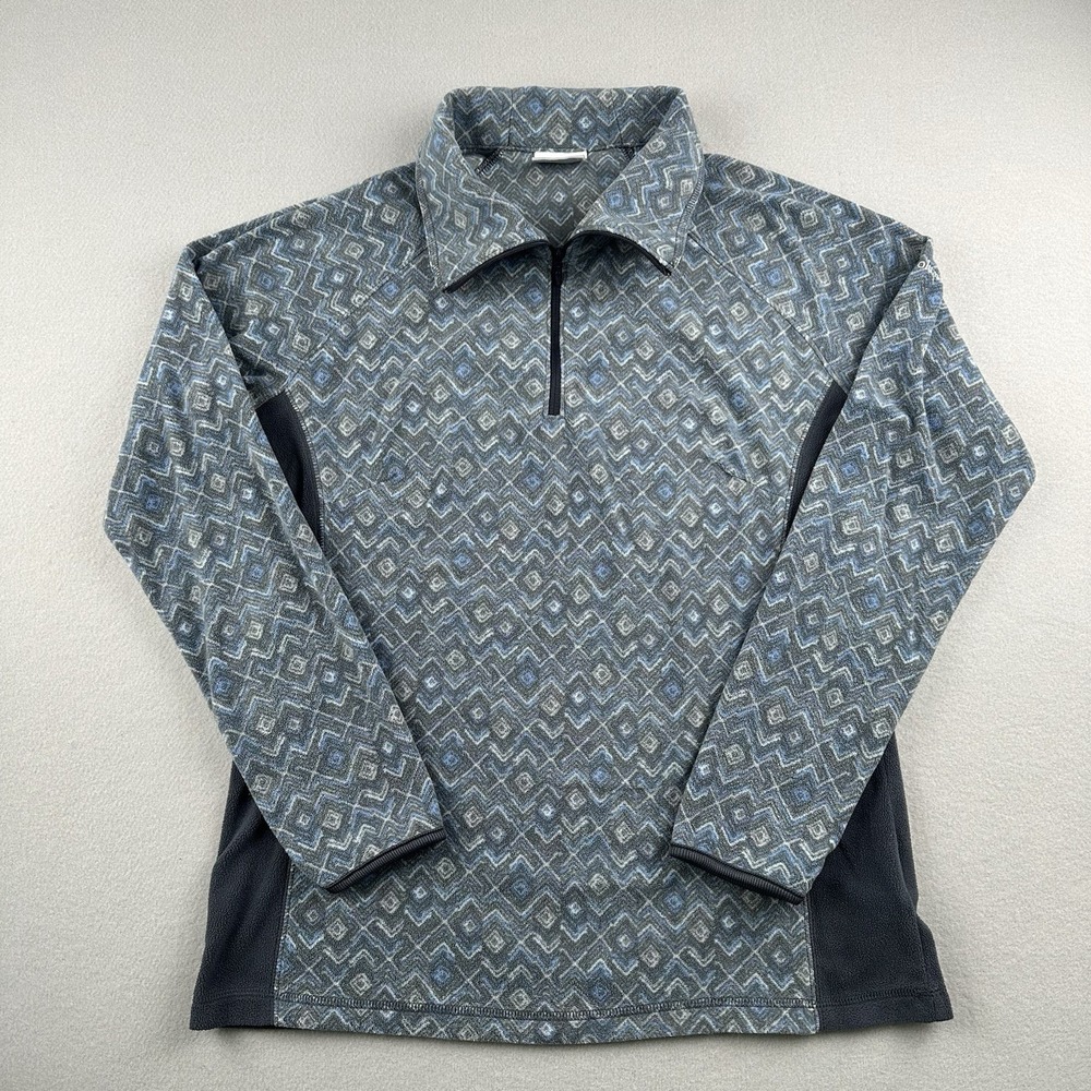 Columbia Women's Fleece Quarter Zip Pullover Jacket Geometric Print Size Large